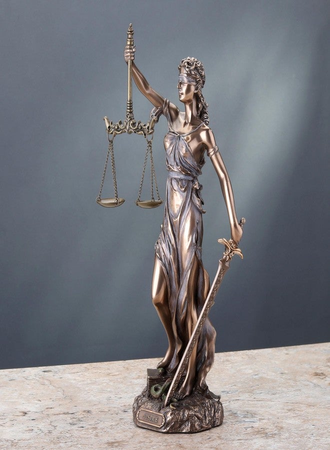 فيرونيز ديزاين تمثال سيدة العدل من مجموعة الفضائل الأساسية من يونيكورن ستوديو WU76457A4، ارتفاع 12 بوصة، مصنوع من البرونز المصبوب على البارد - Image 2