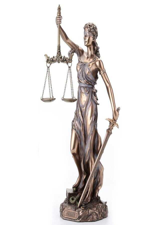 فيرونيز ديزاين تمثال سيدة العدل من مجموعة الفضائل الأساسية من يونيكورن ستوديو WU76457A4، ارتفاع 12 بوصة، مصنوع من البرونز المصبوب على البارد - Image 1