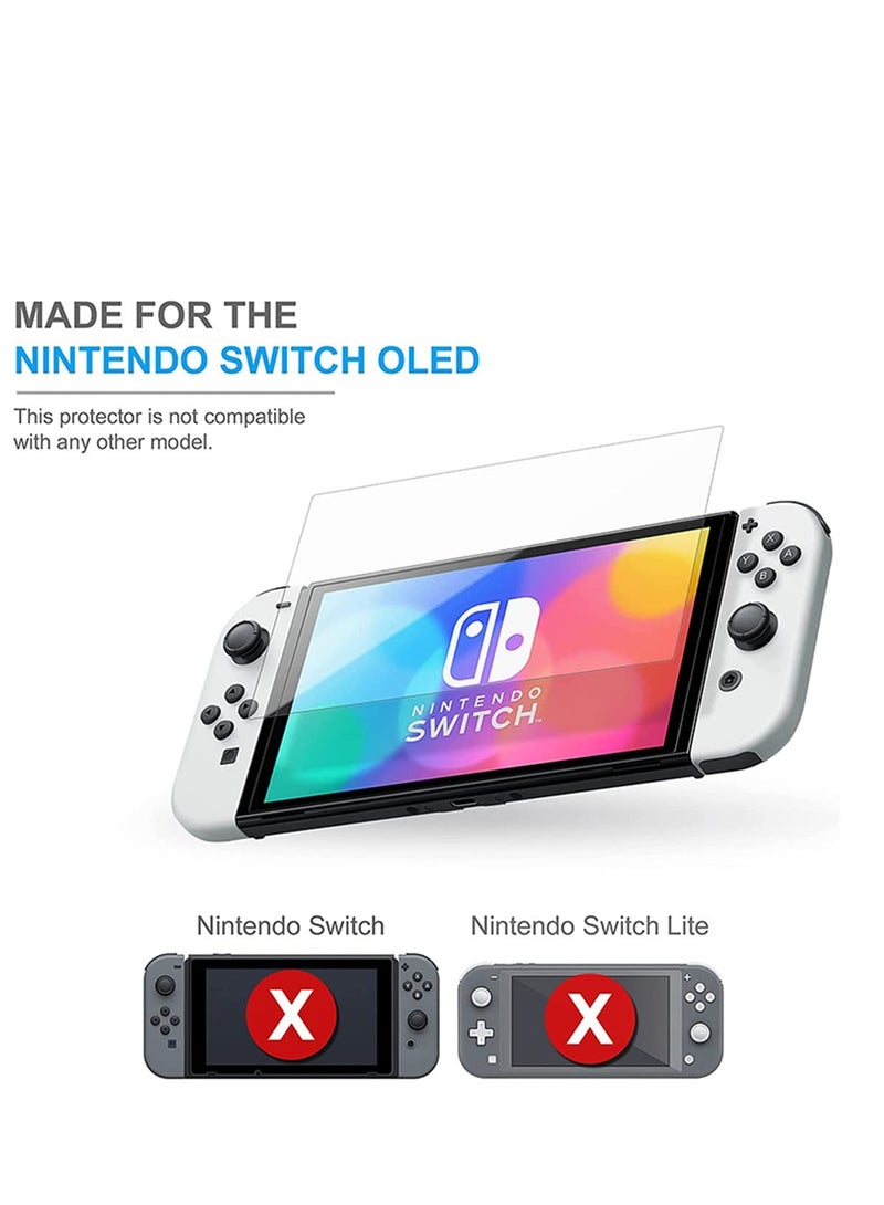 1 Pcs Screen Protector Compatible with Nintendo Switch OLED 9H Hardness Tempered Glass Protective Film Scratch Resistant Anti-Fingerprint Crystal Clear - Image 2