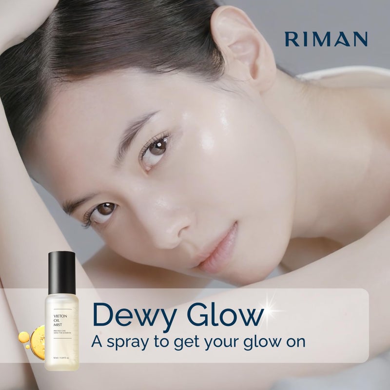 INCELLDERM Riman Vieton Oil Mist | 50ml | Bi-Phasic Hydration with Camellia Seed Oil & Seaberry Water | Korean Skincare Mist for Moisture, Balance & Radiance | Natural Facial Spritz Moisturizer - Image 4