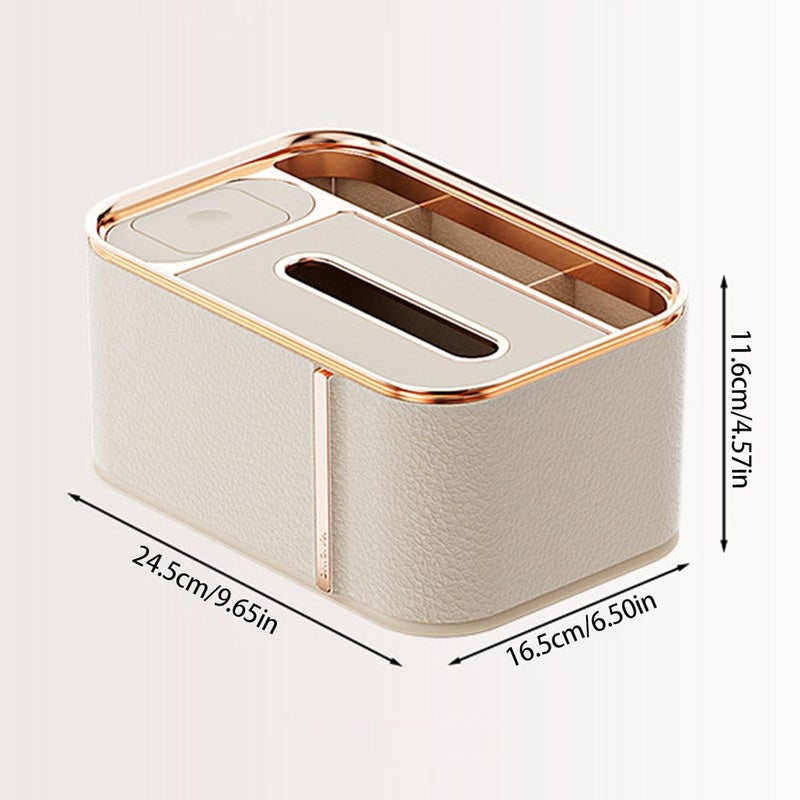 Modern Tissue Dispenser Organiser with Storage Compartment for Living Room and Bedroom Remote Control Holder Multifunctional Tissue Box - Image 4