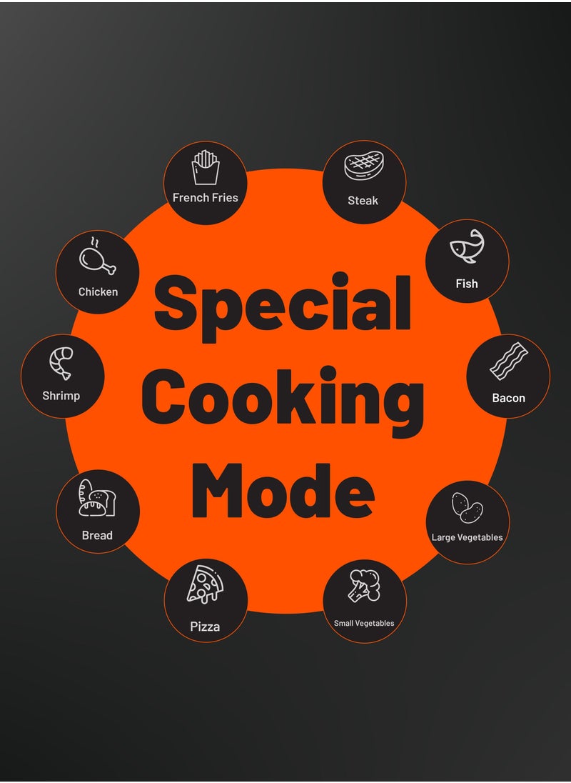 porodo - Advanced Air Fryer Convenient Healthier Choice 5L Dishwasher Safe Basket and Baking Tray Capacity 40 to 200 C Temperature Control Up To 60mins Selection Timer 1500W Performance Touch Display - Black - Image 1