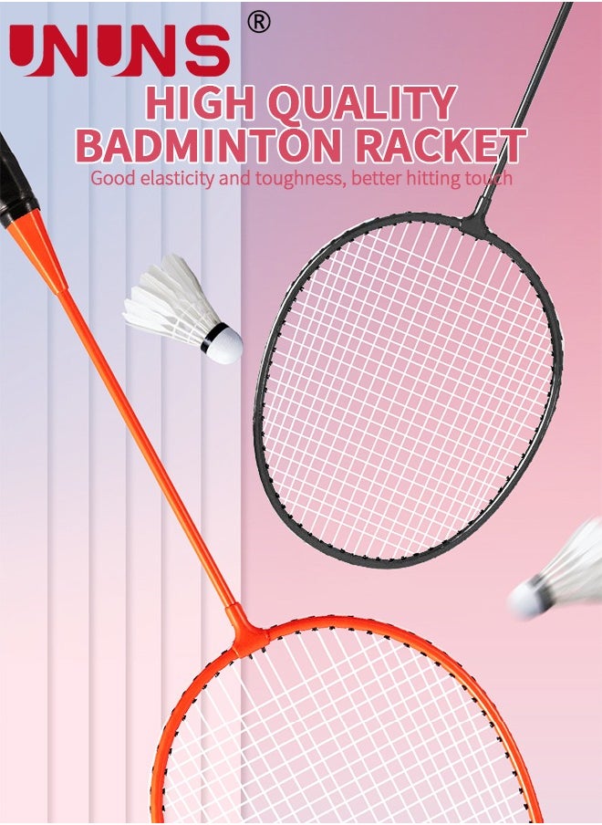 UNUNS Badminton Volleyball Combo Set With 4.1m Net,4 Badminton Rackets,6 Nylon Badminton Shuttlecocks,1 PU Volleyball Size 5,1 Pump,Portable Outdoor Game Kits For Backyard Beach Lawn  - Image 2