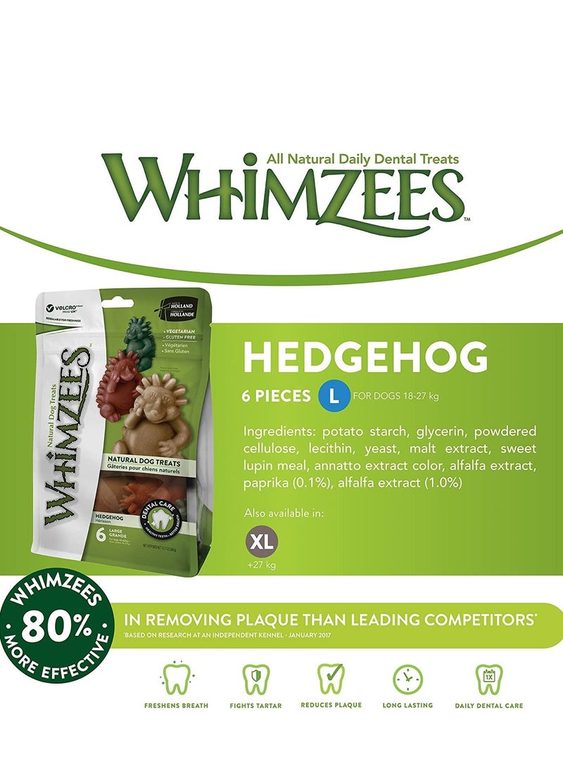 WHIMZEES - Large Hedgehog Dog Treats 6Pcs 360G - Image 1
