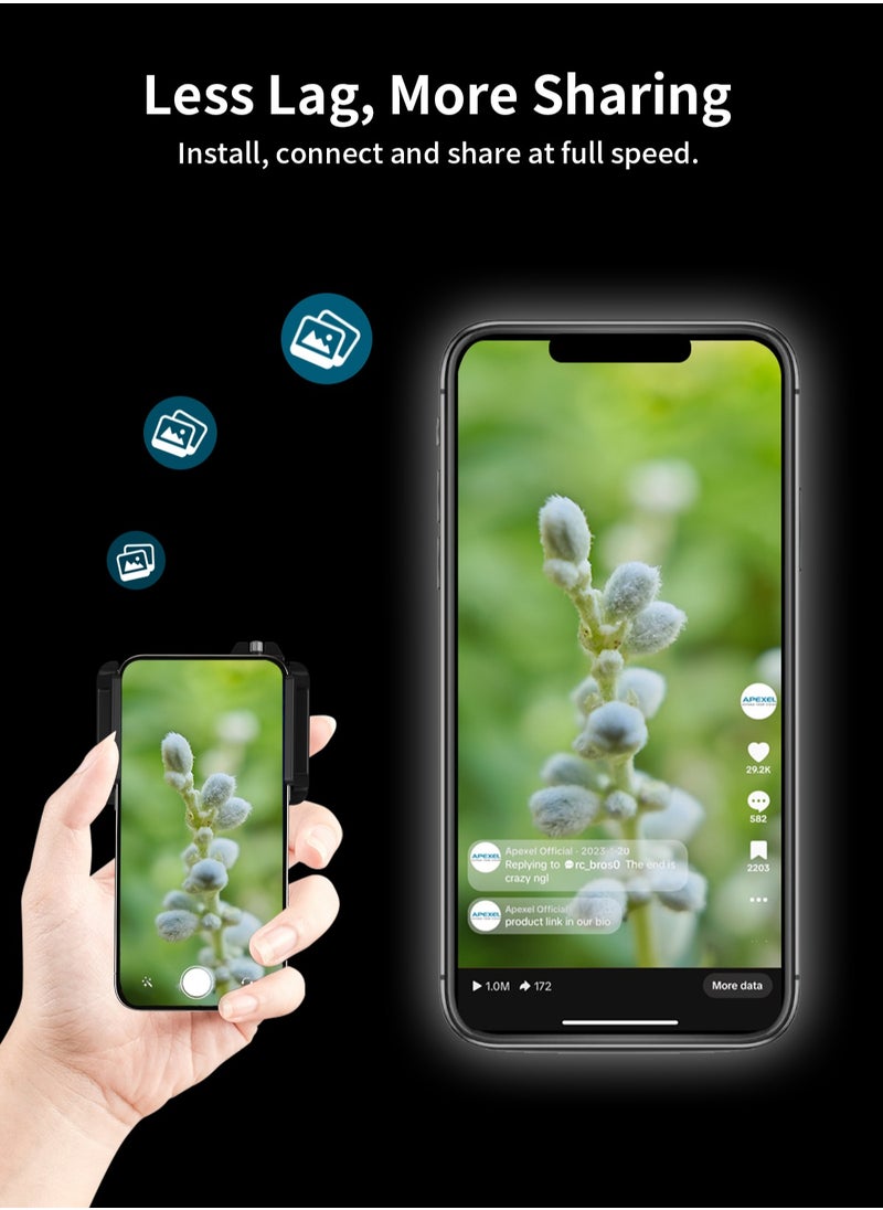 APEXEL - ZM100MM Machine lens Eye Observation Mode Zoom Macro Zoom In Epic For Macro Universal Clamp Micro Lenses For Samsung Iphone And All Smartphones - Image 1