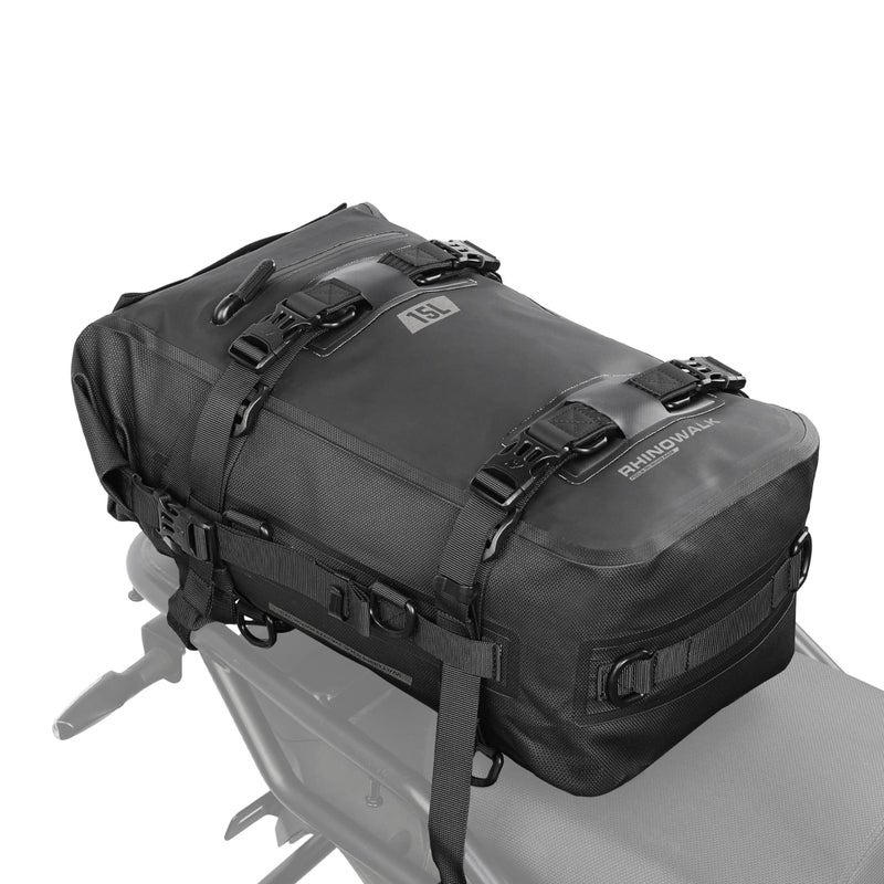 Rhinowalk Motorcycle Seat Bag 8/15/30L Waterproof Motorcycle Bag Saddle Bags Pannier Rack Bags Rear Bag Motorcycle Luggage Bag - Image 1