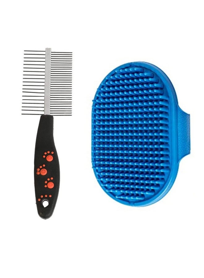 فرشاة يد للعناية بالحيوانات الأليفة وتدليكها وفرشاة شعر ذات شعيرات مزدوجة الجوانب مثالية للعناية بالكلاب والجراء ذات الشعر القصير والطويل - متعددة الألوان (عبوة من قطعة واحدة) - Image 1