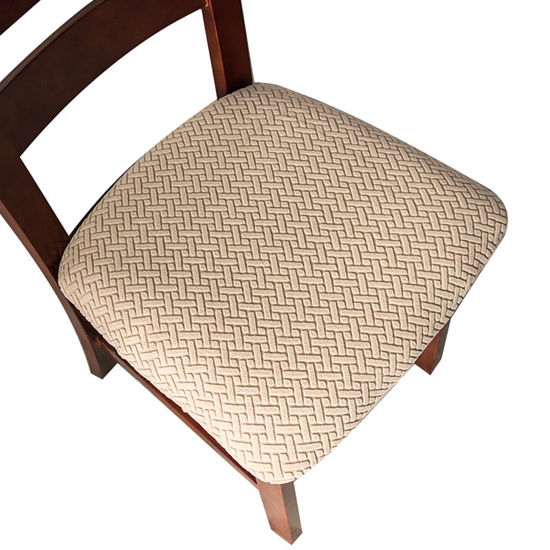 Genina Seat Covers for Dining Room Chair Seat Slipcovers Kitchen Chair Covers Khaki 6 Pcs