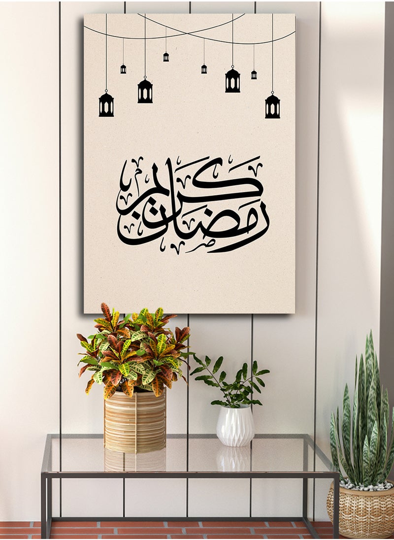 Canvas Wall Art Stretched Over Wooden Frame with Ramadan Kareem Lanterns Painting - pzsku/ZE0DF7B1C529942190D9CZ/45/_/1736424567/0b11f161-934e-4841-8c3d-24789ebcbaf5