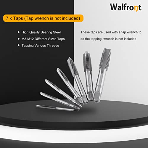 Walfront طقم أدوات قطع الخيوط الفولاذية 7 قطع مقاس متري - Image 3