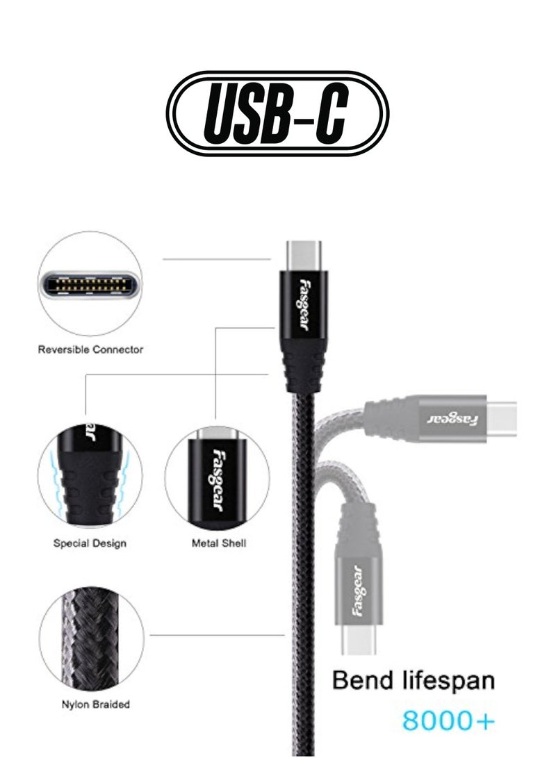 فاسجير كابل من النوع C إلى USB B، حزمة واحدة من سلك ماسح ضوئي للطابعة مضفر من النايلون بطول 6 أقدام مع موصل معدني متوافق مع HP LaserJet وCanon وSamsung وBrother وXerox والطابعات الأخرى - Image 1