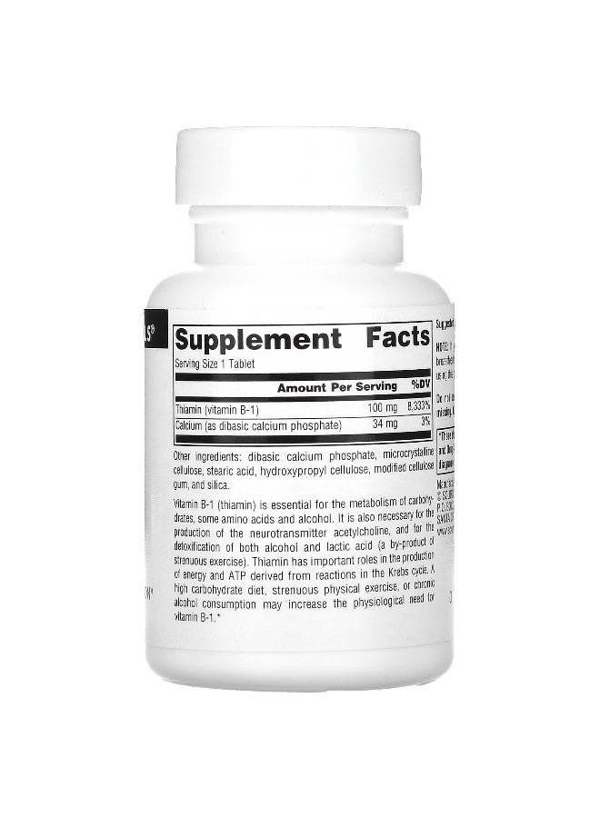 Source Naturals Source Naturals, B-1, Thiamin, 100 mg, 100 Tablets  - Image 2