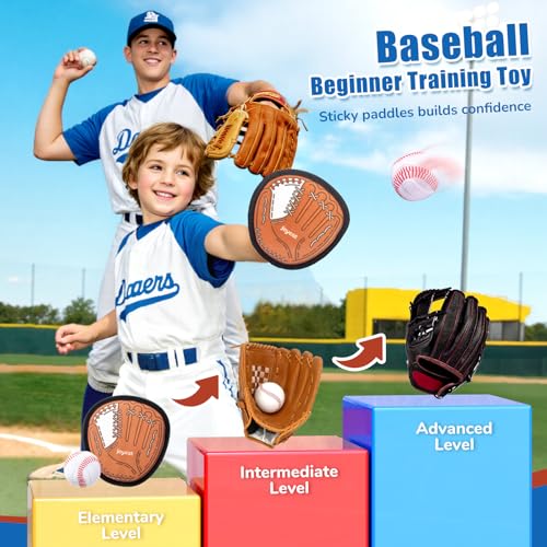JoyCat Toss and Catch Ball Game for Kids4 Paddles Outdoor Toys for Family Camping BeachYard GamesToddler Baseball GloveSticky Ball SetEaster Basket Stuffers Birthday Gift for Boys Girls Age 312 - Image 5