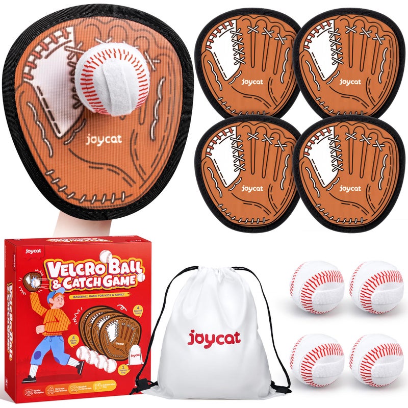 JoyCat Toss and Catch Ball Game for Kids4 Paddles Outdoor Toys for Family Camping BeachYard GamesToddler Baseball GloveSticky Ball SetEaster Basket Stuffers Birthday Gift for Boys Girls Age 312 - Image 3
