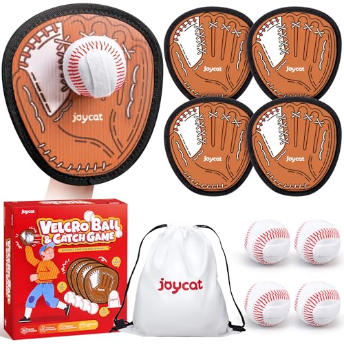 JoyCat Toss and Catch Ball Game for Kids4 Paddles Outdoor Toys for Family Camping BeachYard GamesToddler Baseball GloveSticky Ball SetEaster Basket Stuffers Birthday Gift for Boys Girls Age 312 - Image 1