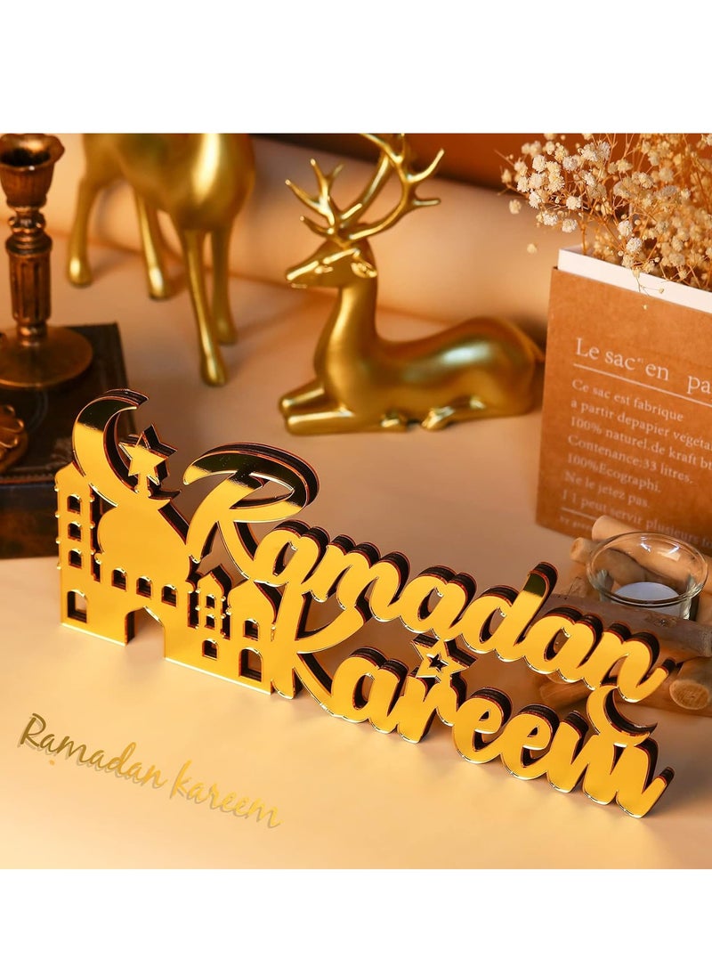 Yoawllty Ramadan Decorations for Home, Ramadan Table Decoration, Ramadan Gift, Ramadan Kareem Sign, Acrylic Wooden Table Sign Decoration  - Image 2