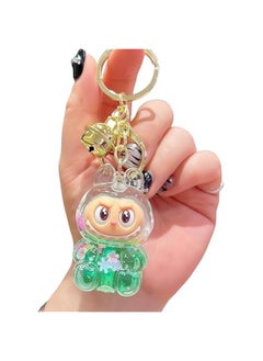 Arabest Cute Kawaii Floating Glitter Labubu Keychain,Labubu Monsters Decoration,Liquid Clear Acrylic Key Ring Accessories  - Image 1
