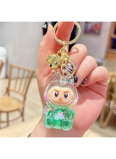 Arabest Cute Kawaii Floating Glitter Labubu Keychain,Labubu Monsters Decoration,Liquid Clear Acrylic Key Ring Accessories  - Image 2