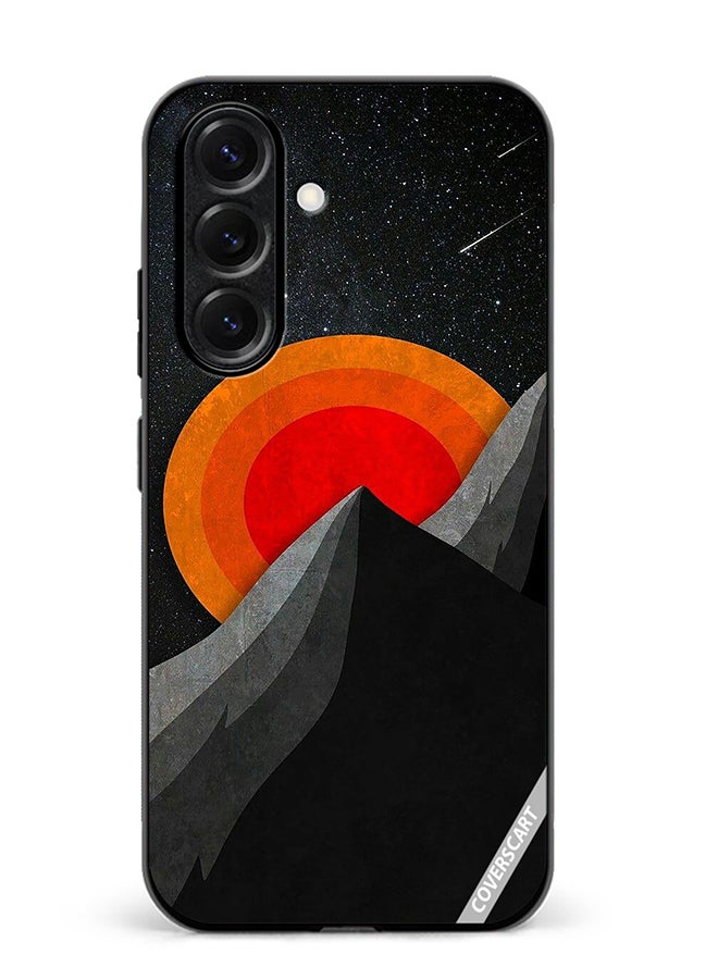 Protective Case Cover For Samsung Galaxy S25 Moon And Pyramid Design Multicolour