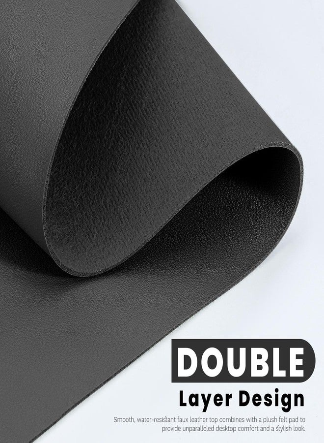 Bagentry Black Leather Desk Mat, Non-Slip Large Computer Desk Pad Protector, Waterproof Office Desk Mouse Pad Blotter for Desktop Keyboard Gaming Home Decor (Black) - Image 4