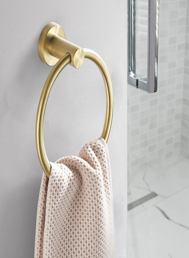 FAIRGIA 4 Pieces Brushed Gold Bathroom Hardware, Accessories Set Includes 15 to 24 Inch Adjustable Towel Bar Double Post Toilet Paper Holder Towel Ring Robe Hook Wall Mount Hand Towel Holder - Image 4