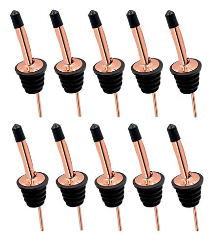 24 Pack Liquor Pour Spouts Set  Stainless Steel bottle spout and Liquor Pourers Dust Caps Covers Rose Gold