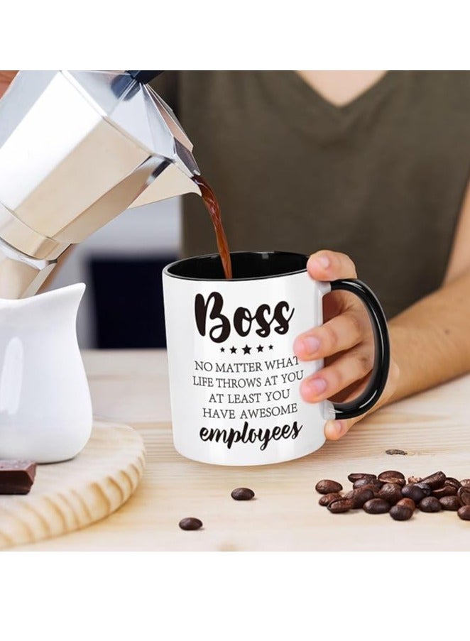 RYN Funny Boss Gifts for Men Women, Worlds Best Boss Mug, Boss Lady Gifts, Unique Boss Presents for Birthday Christmas Boss Day, Gift for Best Boss from Employee, 11 Oz Ceramic Coffee Mug - Image 1