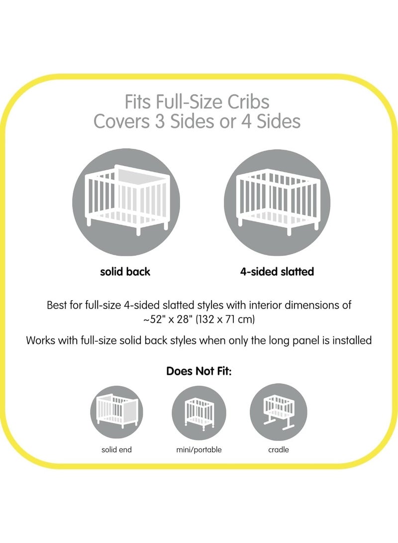 YOUWE7 Baby Crib Bumper, Breathable Mesh Liner for Full-Size Cribs, Breathable Mesh Crib Liner Anti-Collision Bed Bumper for Full-Size 4 Sides Slatted & Solid-Back Crib (White) - Image 3