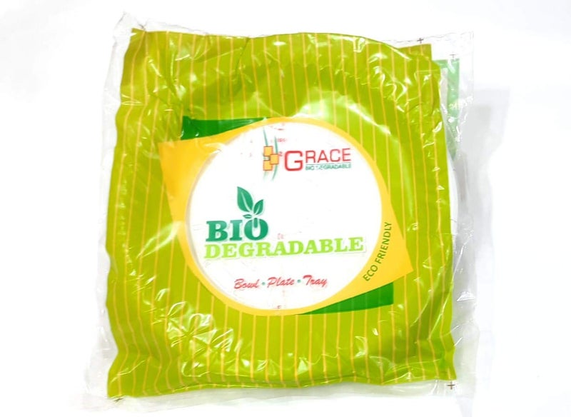 GRACE PAPER GLASS Biodegradable, Compostable, Ecofriendly, Disposable 7 inch Round Plate (Pack of 50, White) - Image 3