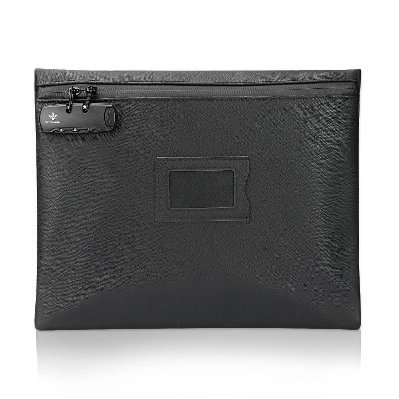 KOSMCCO Notary Bag With Lock, 13.6 x 10 Inches Heavy Duty Supply for Journal, Stamp, Embosser, Ink Pad and Valuables Storage (Black, L) - Image 1