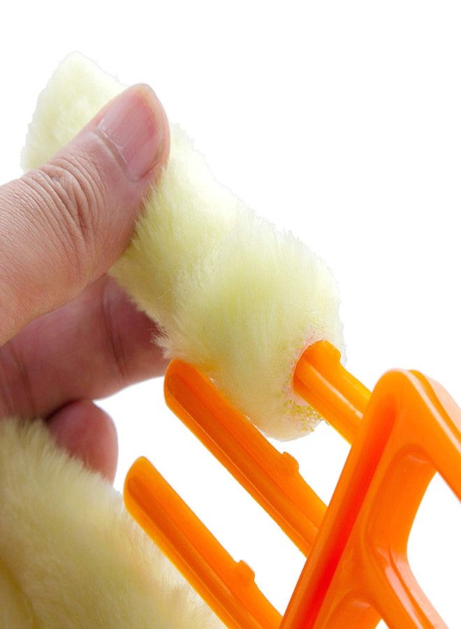 Setaria Viridis 2 Pcs Blind Cleaner Washable Window Dusting Cleaner Tool Mini Blind Duster Brush Dust Clean Venetian Blind Brush Window Air Conditioner Duster Dirt with 7 Slat Handheld Household Kitchen Cleaning - Image 4