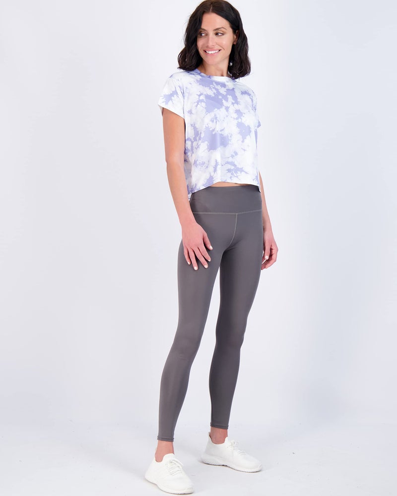 REALESSENTIALS Real Essentials 5 Pack: Womens Crop Top High Waist Quick Dry Fit Active Wear Yoga Workout Athletic Running Gym Exercise Ladies Short Sleeve Crew Neck Moisture Wicking Tees T-Shirt Summer - Set 6, L - Image 4