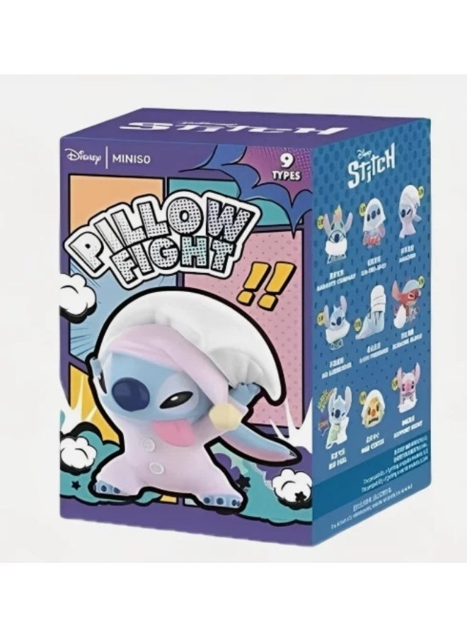 MINISO x Disney Stitch Pillow Fight Collection Collectible Figure Blind Box, Full Display Set of 8 Sealed Mystery Boxes, Character Collectible for Display and Gifting - Image 2