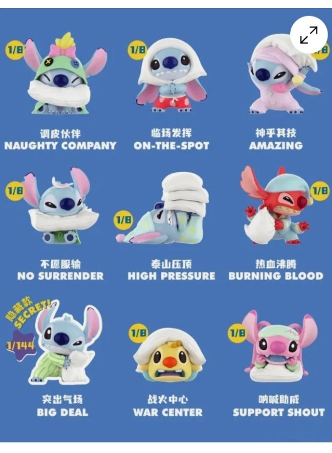 MINISO x Disney Stitch Pillow Fight Collection Collectible Figure Blind Box, Full Display Set of 8 Sealed Mystery Boxes, Character Collectible for Display and Gifting - Image 3