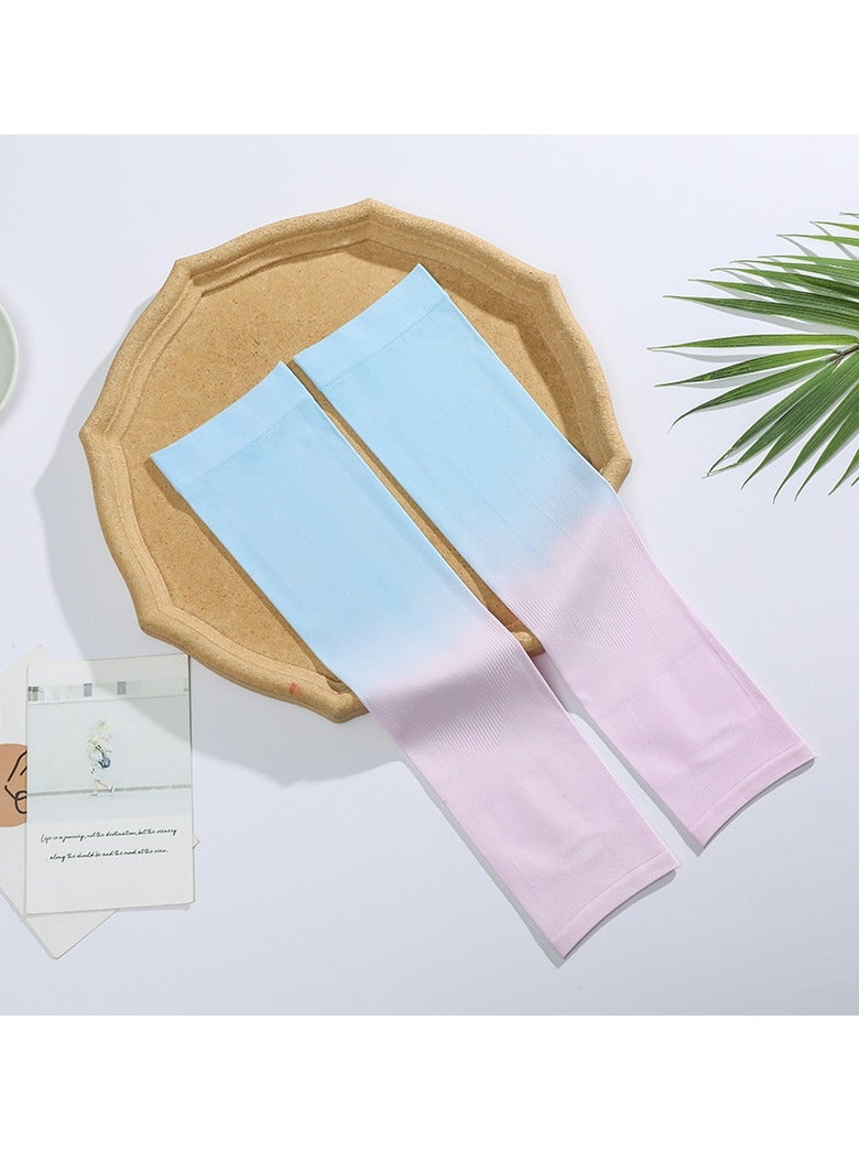 General New ice sleeve gradient color sun protection sleeve anti-ultraviolet men and women outdoor cycling sun protection ice silk sleeve  - Image 1