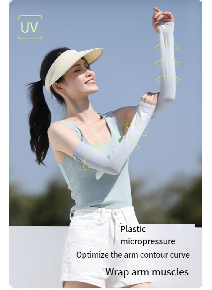 General New ice sleeve gradient color sun protection sleeve anti-ultraviolet men and women outdoor cycling sun protection ice silk sleeve  - Image 4