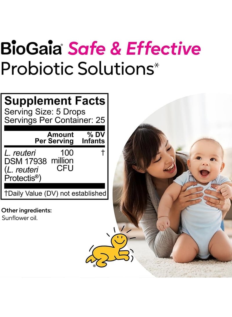 BioGaia قطرات بروبيوتيك بروتيكتيس للأطفال والرضع والأطفال لعلاج القيء والإمساك وراحة الجهاز الهضمي، 5 مل، 0.17 أونصة، عبوتان - Image 2