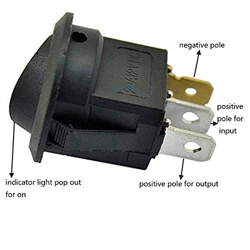 yueton 12pcs Car Truck Rocker Round Toggle LED Switch On-Off Control, Blue, Green, Yellow, Red - Image 2