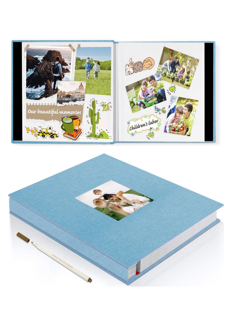 HomarKet Photo Album Self Adhesive Pages Scrapbook Magnetic Photo Albums for 4x6 5x7 8x10 Pictures Sticky Pages Books for Baby Family Wedding 11x10.4 Beige 40 Pages  - Image 1