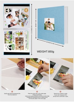 HomarKet Photo Album Self Adhesive Pages Scrapbook Magnetic Photo Albums for 4x6 5x7 8x10 Pictures Sticky Pages Books for Baby Family Wedding 11x10.4 Beige 40 Pages  - Image 2