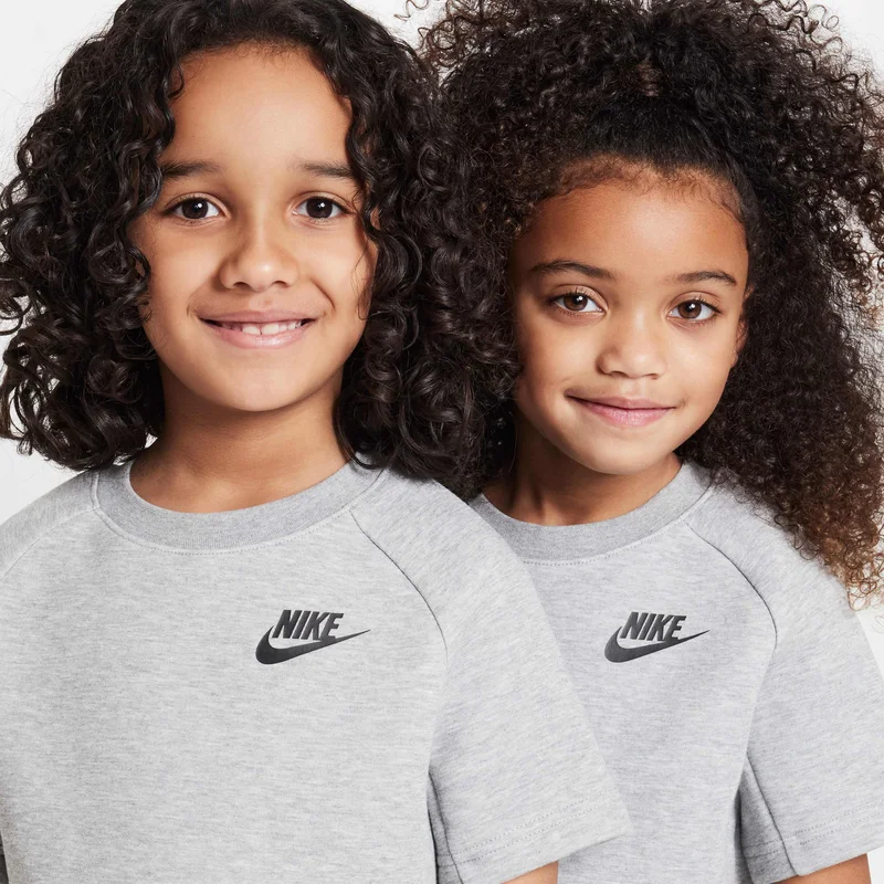 Nike Grey Kids' Tech Fleece T-Shirt & Shorts Set  | Best Price UAE
