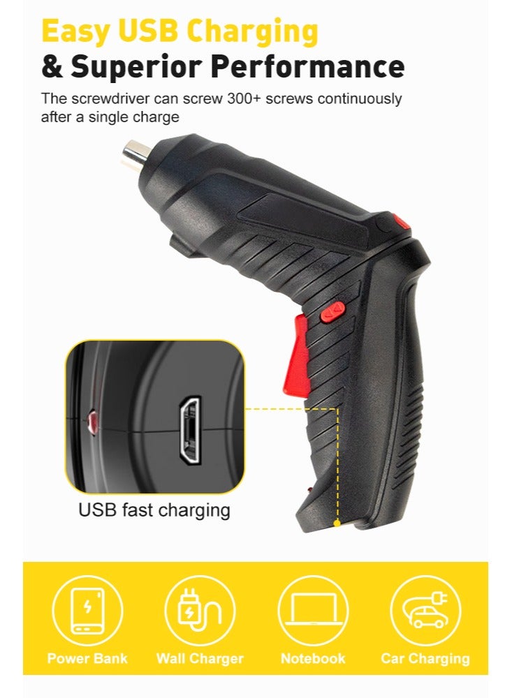 Forthcan 47 in 1 Electric Screwdriver Cordless Rechargeable Set 3.6V Li-ion Electric Rotatable Drill Screwdriver for Multi-Angle Work - Image 4