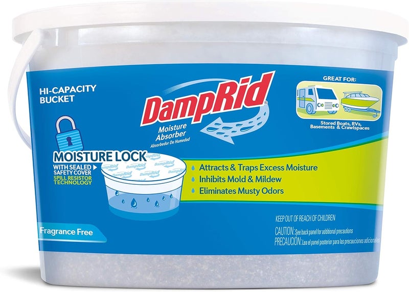 DampRid Hi-Capacity Moisture Absorber Bucket, 4 lb - Fragrance Free, Lasts Up to 6 Months - Image 1