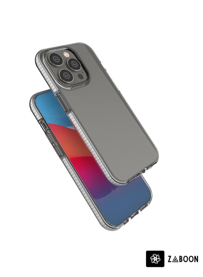 Zaboon غطاء حماية لجهاز آيفون 14 برو ماكس شفاف ثنائي اللون TPU - Image 5