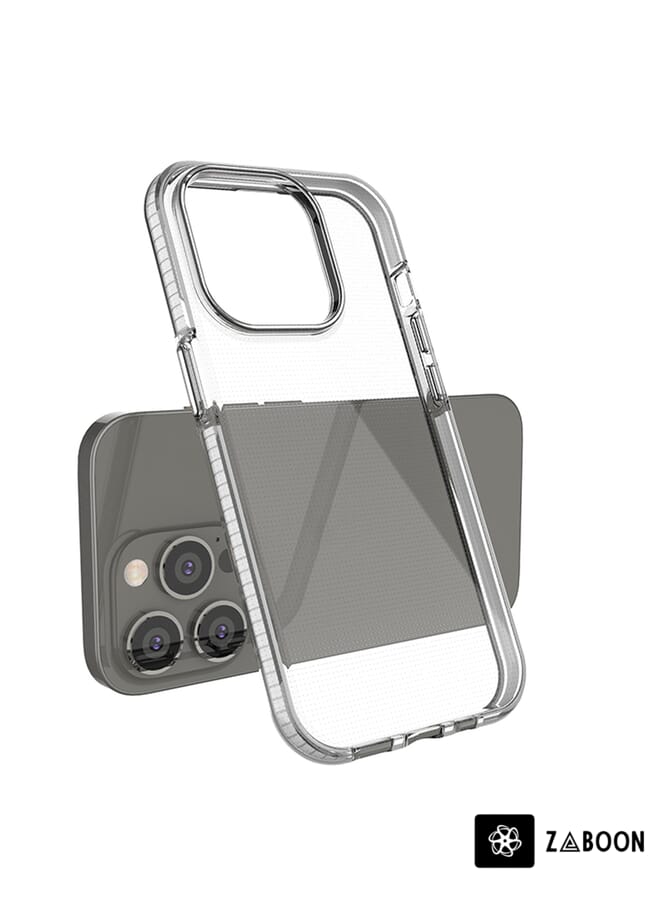 Zaboon غطاء حماية لجهاز آيفون 14 برو ماكس شفاف ثنائي اللون TPU - Image 4