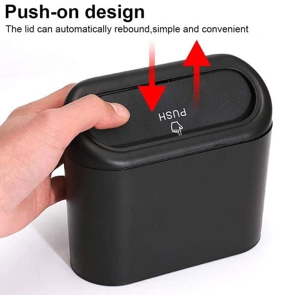 WOX MOX WOX MOX Car Trash Bin Portable Dustbin with Lid Mini Garbage Collector Waterproof Multi Use Trashcan Pressing Type Waste Storage and Organizer  - Image 2