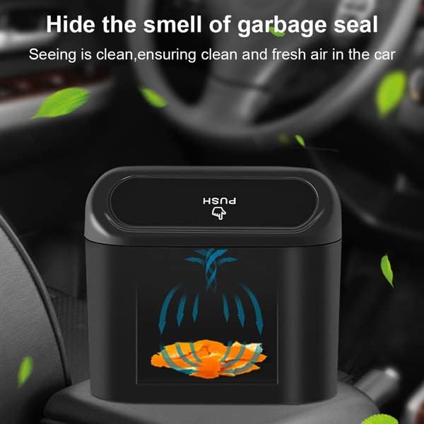 WOX MOX WOX MOX Car Trash Bin Portable Dustbin with Lid Mini Garbage Collector Waterproof Multi Use Trashcan Pressing Type Waste Storage and Organizer  - Image 4
