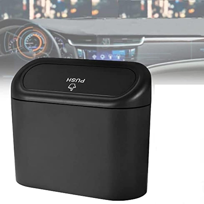 WOX MOX WOX MOX Car Trash Bin Portable Dustbin with Lid Mini Garbage Collector Waterproof Multi Use Trashcan Pressing Type Waste Storage and Organizer  - Image 1