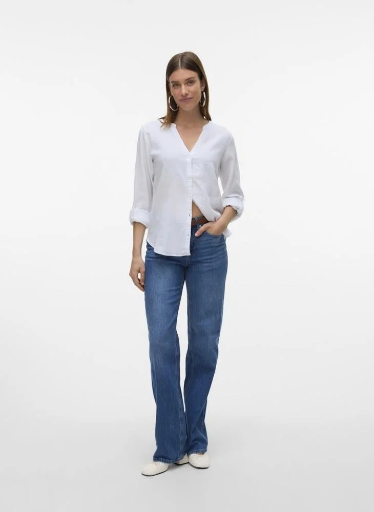 VERO MODA V-Neck Button Down Blouse
