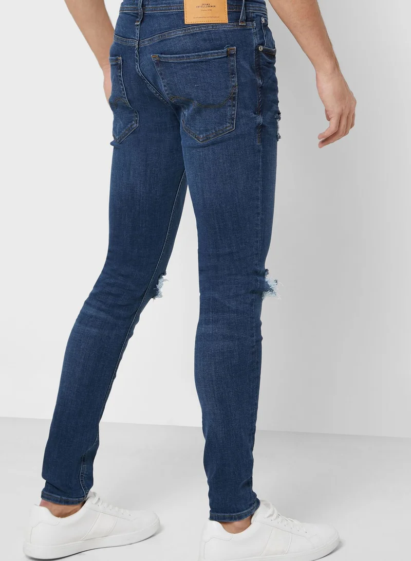 JACK & JONES Tom Distressed Skinny Fit Jeans